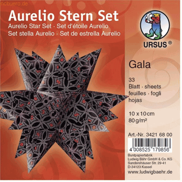 Ludwig Bähr Faltblätter Aurelio Stern Gala 80g/qm 10x10cm schwarz/rosa