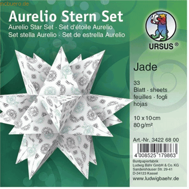 4008525179863 - Faltblätter Aurelio Stern Jade 80g qm 10x10cm weiß schwarz