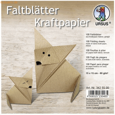4008525230465 - URSUS Faltblätter Kraftpapier braun 4008525230465 URSUS 100 Stück 4008525230465 - URSUS Faltblätter Kraftpapier braun 4008525230465 URSUS 100 Stück