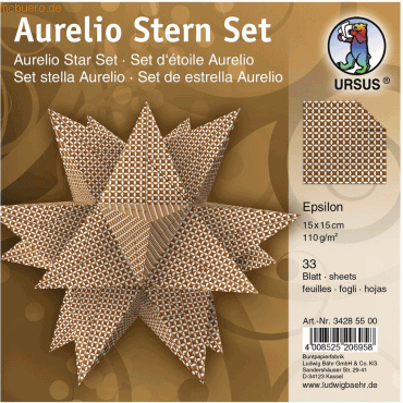 4008525206958 - Faltblätter Aurelio Stern Epsilon weiß kupfer15x15cm 4008525206958 - Faltblätter Aurelio Stern Epsilon weiß kupfer15x15cm