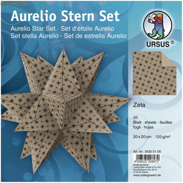 4008525206972 - Faltblätter Aurelio Stern Zeta 120g qm 20x20cm schwarz 4008525206972 - Faltblätter Aurelio Stern Zeta 120g qm 20x20cm schwarz