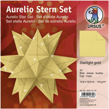 4008525206996 - Faltblätter Aurelio stern Starlight 120g qm gold matt198x
