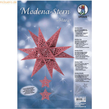 Ludwig Bähr Bastelset Modena-Stern Stars 230g/qm A4 weinrot