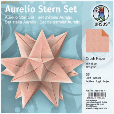 Ludwig Bähr Faltblätter Aurelio Stern Crush Paper 120g/qm 15x15cm VE=3