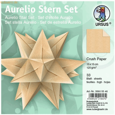 Ludwig Bähr Faltblätter Aurelio Stern Crush Paper 120g/qm 15x15cm VE=3