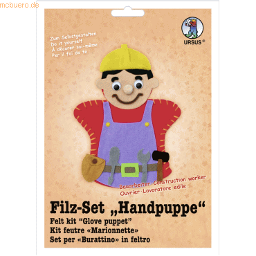 Ludwig Bähr Filz-Set Handpuppe Bauarbeiter