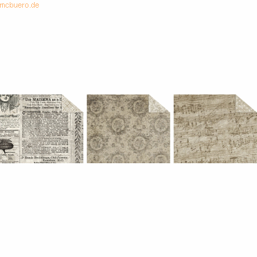 4008525174448 - Fotokarton Vintage 300g qm 495x68cm VE=10 Bogen 3 Motive