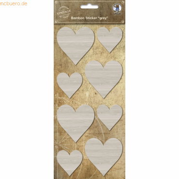 4008525214991 - 5 x Bambus Sticker grau Herz