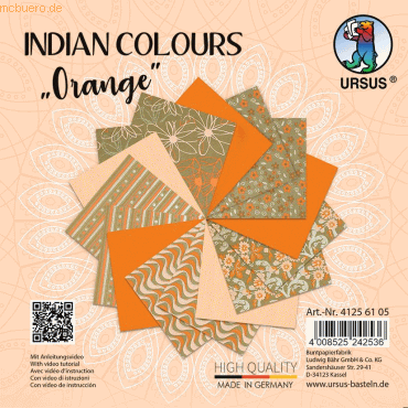 4008525242536 - 5 x Naturpapier Indian Colours 137x137cm VE=15 Blatt ora