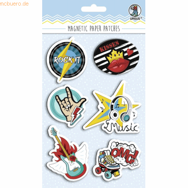 4008525238294 - 5 x Magnetic Paper Patches Rockstar