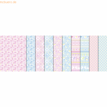 4008525733942 - 25 x Transparentpapier Rolle 115g qm 50x61cm Baby rosa+bla 4008525733942 - 25 x Transparentpapier Rolle 115g qm 50x61cm Baby rosa+bla