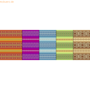 4008525345459 - 25 x Transparentpapier Rolle 115g qm 50x61cm Bordüren 5 Fa