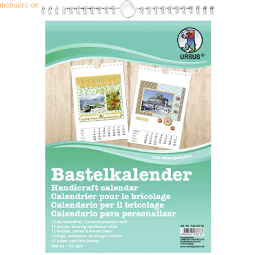 4008525038733 - 10 x Bastelkalender weiß A4