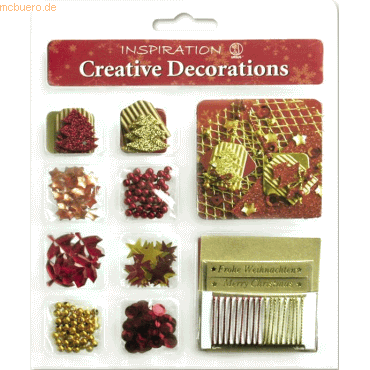 4008525083887 - 5 x Creative Decorations Set Christmas rot gold