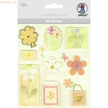4008525694250 - 5 x 3D-Sticker Motiv 4 - Blumen 4008525694250 - 5 x 3D-Sticker Motiv 4 - Blumen