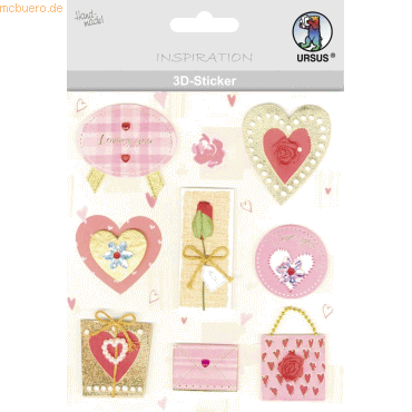 4008525694281 - 5 x 3D-Sticker Motiv 7 - Liebe