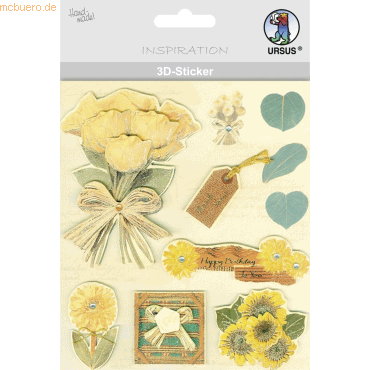 4008525694373 - 5 x 3D-Sticker Motiv 16 - Blumen