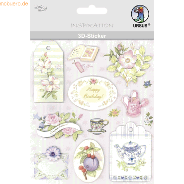 4008525010548 - 5 x 3D-Sticker Motiv 34 - Blüten