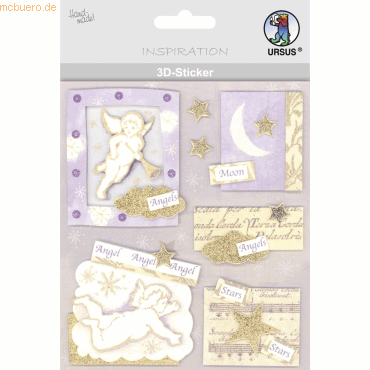 4008525010722 - 5 x 3D-Sticker Motiv 42 - Engel 4008525010722 - 5 x 3D-Sticker Motiv 42 - Engel
