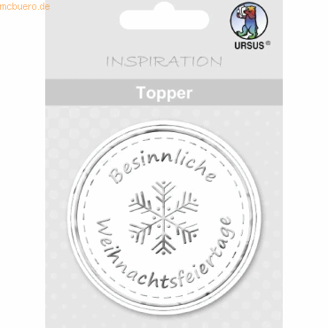 4008525178910 - 5 x Topper weiß silber Motiv 13 Besinnliche Weihnachten 4008525178910 - 5 x Topper weiß silber Motiv 13 Besinnliche Weihnachten