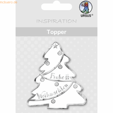 4008525212935 - 5 x Topper weiß silber Motiv 32 Frohe Weihnachten 4008525212935 - 5 x Topper weiß silber Motiv 32 Frohe Weihnachten