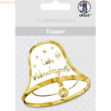 4008525213277 - 5 x Topper weiß gold Motiv 33 Liebe Weihnachtsgrüße