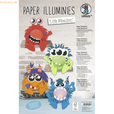 4008525244417 - Bastelset Paper Illuminies Minilichter ca 9cm Little Mons