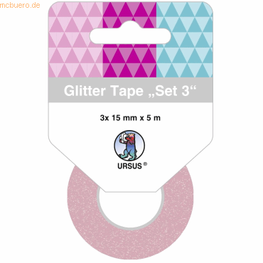 4008525225379 - 5 x Glitter Tape 15mmx5m VE=3 Rollen Set 03