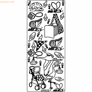 4008525645962 - 5 x Kreativsticker 10x23cm Motiv 24 VE=1 Stück gold