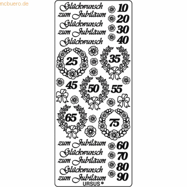 4008525093091 - 5 x Kreativsticker 10x23cm Motiv 112 VE=1 Stück silber