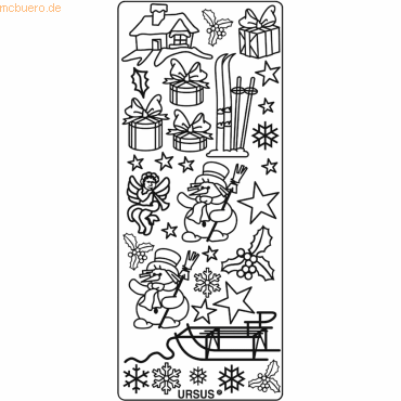 4008525647034 - 5 x Kreativsticker 10x23cm Motiv 64 VE=1 Stück silber 4008525647034 - 5 x Kreativsticker 10x23cm Motiv 64 VE=1 Stück silber