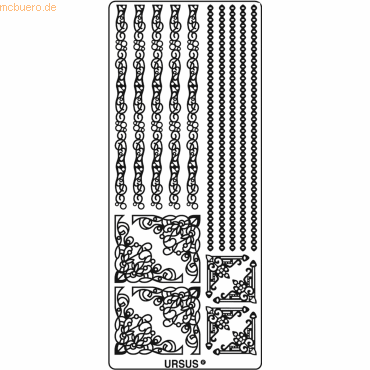 4008525647157 - 5 x Kreativsticker 10x23cm Motiv 41 VE=1 Stück kupfer