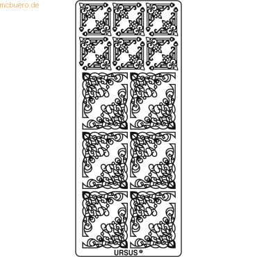 4008525648703 - Kreativsticker 10x23cm Motiv 42 VE=5 Stück gold