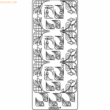 4008525648727 - Kreativsticker 10x23cm Motiv 43 VE=5 Stück gold