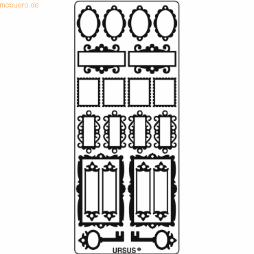 4008525013570 - Kreativsticker 10x23cm Motiv 92 VE=5 Stück silber