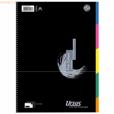 9002244857977 - Collegeblock 608555000 Competence Muster kariert   kariert Rand beidseitig A4 70g schwarz 100 Blatt 9002244857977 Ursus