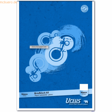 9001939820616 - Briefblock Basic A5 weiß blanko 50 Blatt 9001939820616 Ursus