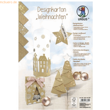 4008525233411 - Designkarton Weihnachten 250g qm A4 VE=5 Blatt sortiert