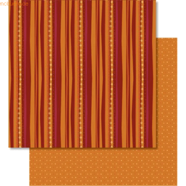 4008525097570 - Scrapbook Paper Winterzauber orange rot 12x12 Zoll VE=5 Bl