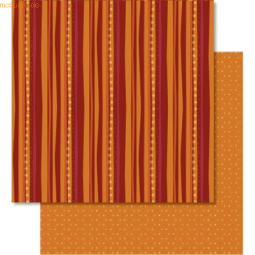 4008525097778 - Scrapbook Paper Winterzauber orange rot 12x12 Zoll VE=25 B