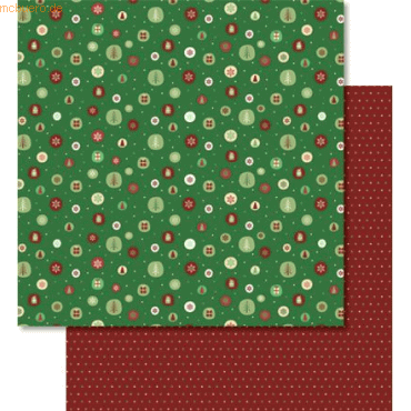 4008525097808 - Scrapbook Paper Winterzauber rot grün 12x12 Zoll VE=5 Blat