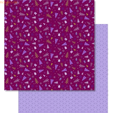 4008525726197 - Scrapbook Paper Winterzauber flieder brombeer 12x12 Zoll V