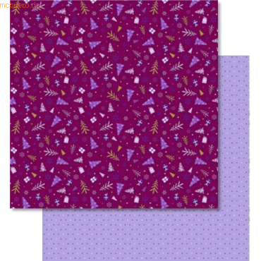 4008525726210 - Scrapbook Paper Winterzauber flieder brombeer 12x12 Zoll V