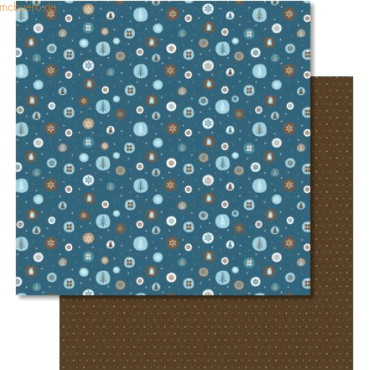 4008525097969 - Scrapbook Paper Winterzauber petrol braun 12x12 Zoll VE=5