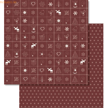 4008525728405 - Scrapbook Paper Country Christmas 12x12 Zoll VE=5 Blatt ro