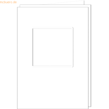 5 x Ludwig Bähr Passepartoutkarten A6 quadratisch VE=25 Stück weiß