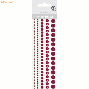 4008525117476 - 5 x Perlen Sticker Bordüren rund VE=5 Stück 5 Größen rot