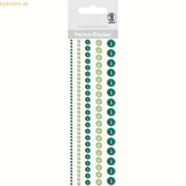 4008525117513 - 5 x Perlen Sticker Bordüren rund VE=5 Stück 5 Größen grün