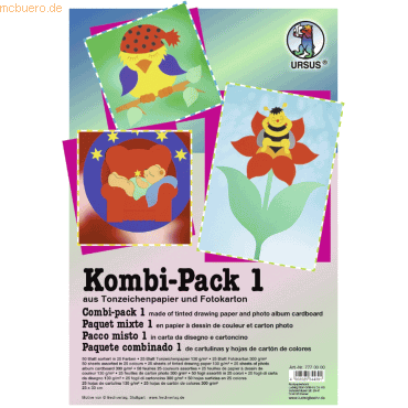 4008525344391 - 5 x Fotokarton + Tonpapier Kombi-Pack 1 23x33cm VE=50 Blat