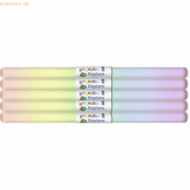 4008525243298 - 5 x Transparentpapier Rolle 115g qm 50x61cm Regenbogen pas